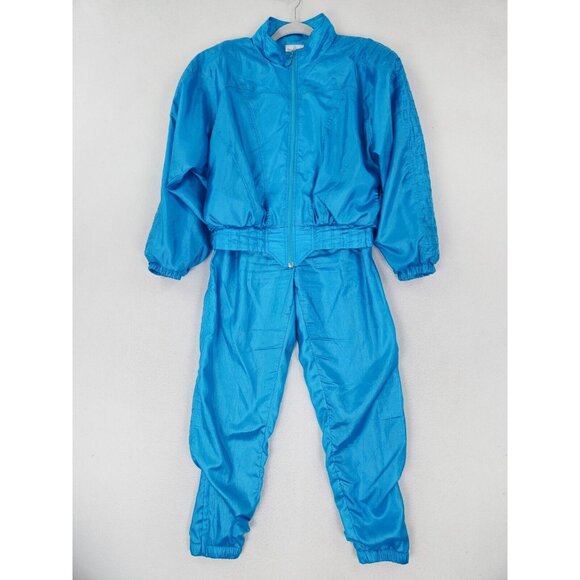Adidas Jacket Womens Small Blue Vintage Track Suit 2PC Pants